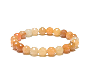 Yellow jade 8mm Faceted Beads Bracelet