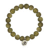 Geo Druzy BARK Stretch Bracelet 8MM With Silver Om Coin Charm