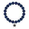 Geo Druzy BLUEBERRY Stretch Bracelet 8MM With Silver Star Charm