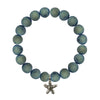 Geo Druzy ELEPHANT Stretch Bracelet 8MM With Silver Starfish Charm
