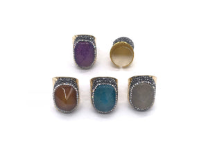 Color Agate Ring 20x30mm