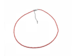 Bamboo Coral Pink Super Precision Cut Rounds 2mm Necklace