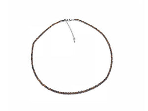 Tiger Eye Super Precision Cut Rounds 2mm Necklace