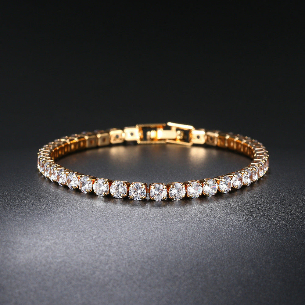 Single line 0.12ct rose gold tennis bracelet 6.5 inches -