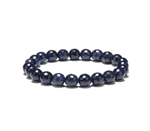 Blue Goldstone 8mm Faceted Beads Bracelet