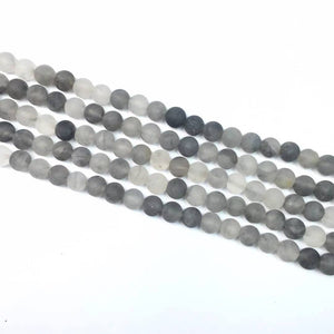 Matte Cloudy Quartz Round Beads 6mm