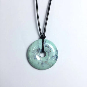 Blue Terra Donut with Cotton Cord Necklace 40x6mm