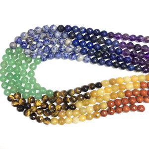 Chakra Mix Faceted round beads 6mm