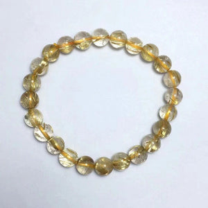Gold Rutilated Quartz  Premium Fine Jewelry Bracelet 8mm