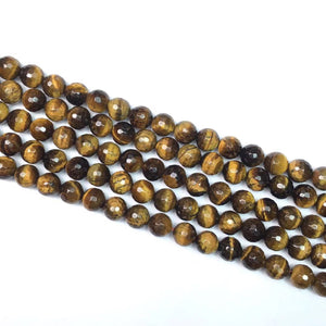 Tiger Eye Faceted Round Beads 6Mm