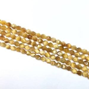 Gold Tiger Eye Star Cut Beads 8mm
