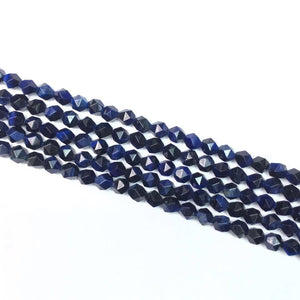 Heat Coloring Tiger Eye Blue Star Cut Beads 6mm