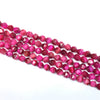Heat Coloring Tiger Eye Rose Red Star Cut Beads 8mm