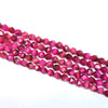 Heat Coloring Tiger Eye Rose Red Star Cut Beads 6mm
