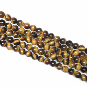 Tiger Eye Big Hole Round Beads 8mm