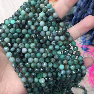 Emerald faceted beads 7mm