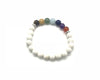 Lava Stone White 7 Chakras Bracelet 8mm