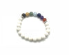Lava Stone White 7 Chakras Bracelet 6mm