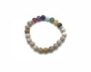 Matte Petoskey Jasper 7 Chakras Bracelet 8mm