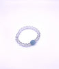 Crystal Quartz Bracelet Wite Aquamarine Free Form Center Piece 8mm