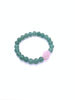 Aventurinen Green Bracelet Wite Rose Quartz Free Form Center Piece 8mm