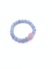 Aquamarine Bracelet Wite Rose Quartz Free Form Center Piece 8mm