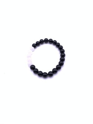 Black Onyx Wite Moonstone Bracelet 8mm