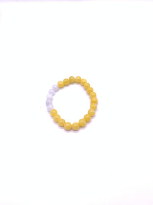 Color Jade Yellow Wite Moonstone Bracelet 8mm