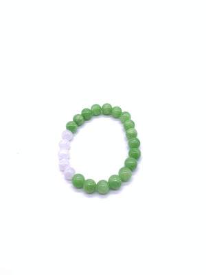 Color Jade Green Wite Moonstone Bracelet 8mm