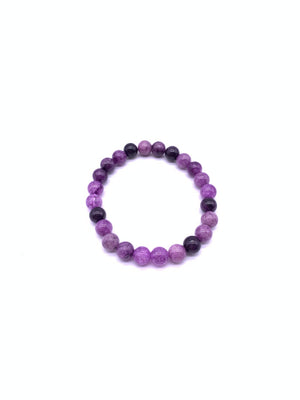 Color Purple rutilated Quartz Bracelet 8mm