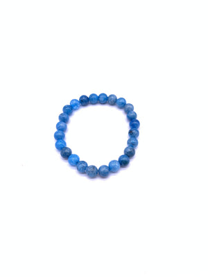 Color Blue Rutilated Quartz Bracelet 8mm