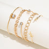 Leaf Diamond Beaded Bracelet Ladies Bracelet 5 Piece Set