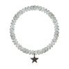 MOP Bleached Roundelle Bracelet 3X4MM With Silver Star Charm