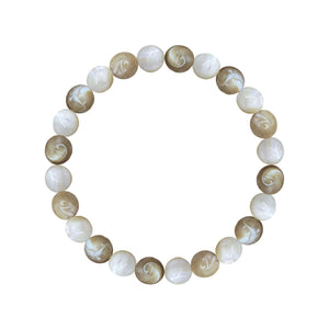 MOP Mixed Bleached and Natural Bracelet 8MM