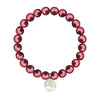 Shell Pearl Red Round Bracelet 8MM With Silver Tree of Life Charm