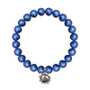 Shell Pearl Blue Round Bracelet 8MM With Silver Sun Charm