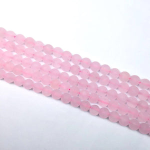 Matte Rose Quartz Round Beads