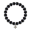 Men's Bracelet Black Onyx Round Beads 10mm