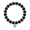 Men's Bracelet Black Onyx Round Beads 8mm