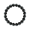 Men's Bracelet Lava Stone Black Round Beads 10mm