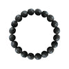 Men's Bracelet Lava Stone Black Round Beads 8mm