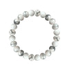 Men's Bracelet Matte Howlite White Round Beads 8mm