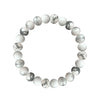 Men's Bracelet Matte Howlite White Round Beads 10mm