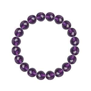 Men's Bracelet Amethyst G3 Round Beads 8mm