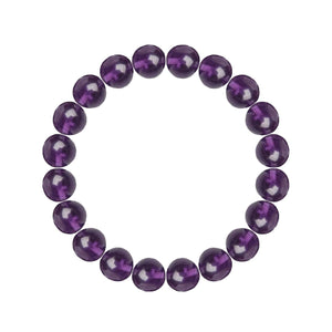 Men's Bracelet Amethyst G3 Round Beads 10mm