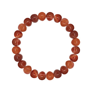 Men's Bracelet Red Sardonyx Round Beads 10mm