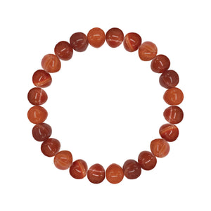 Men's Bracelet Red Sardonyx Round Beads 8mm