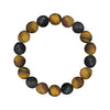 Men's Bracelet Matte Tiger Eye and Lava Stone Round Beads 8mm
