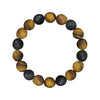 Men's Bracelet Matte Tiger Eye and Lava Stone Round Beads 10mm