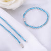 Steel color + blue zirconium bracelet 19CM - Cross-border hot sale European and American street hip-hop 4mm tennis necklace bracelet tennis bracelet titanium steel tennis chain